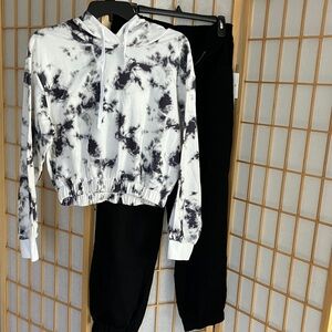 SHEIN Monochrome Tie-Dye Hoodie and Forever 21 Joggers